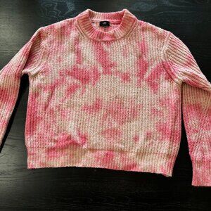 Line Mia Tie Dye Cotton Blend Crew Neck Sweater L